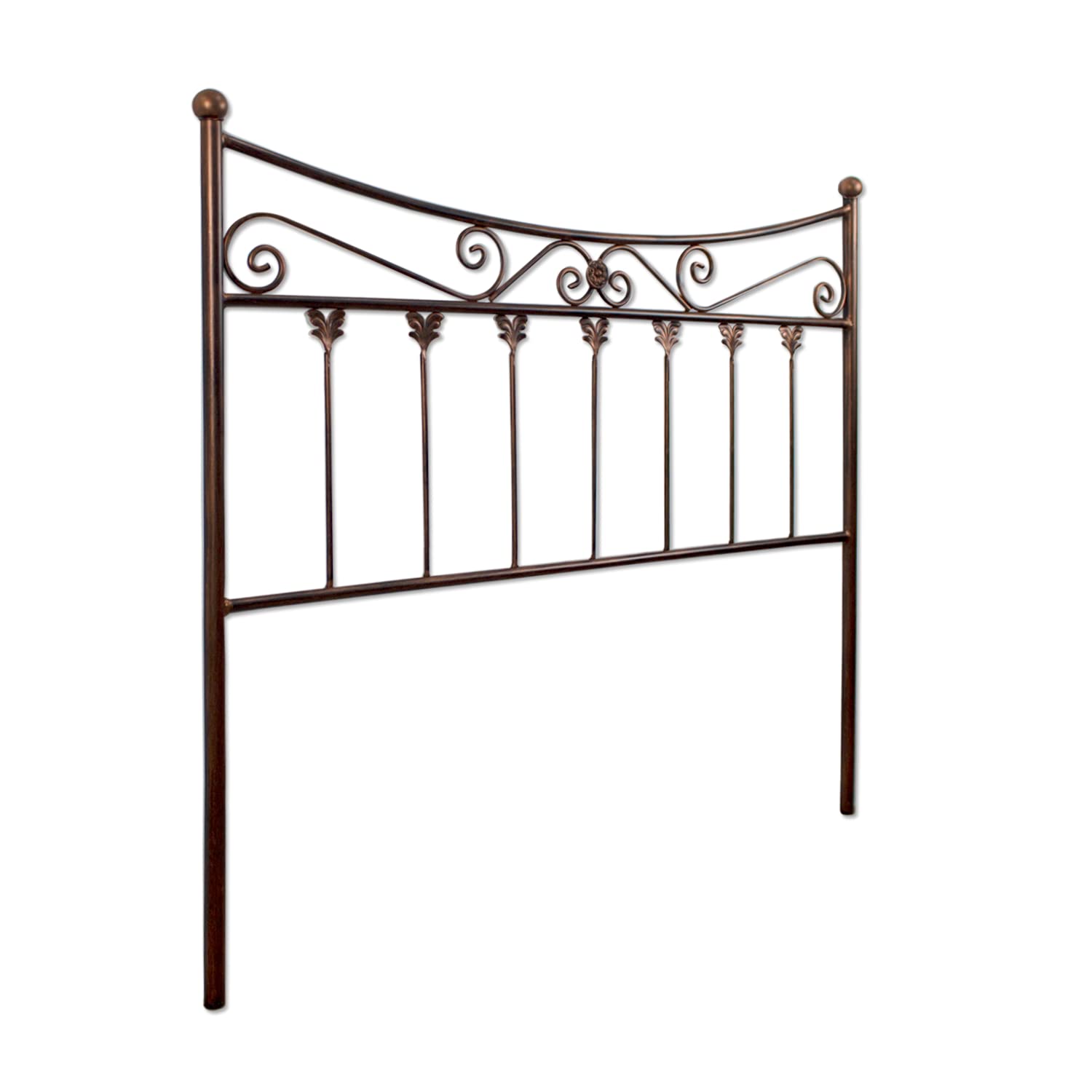 El Herrero Cabecero de Forja Córdoba | Cabezal para Cama de Matrimonio e Individual | Producto Artesanal, Hecho en España Negro con Pátina Cobre, para Cama de 135 (142cm)