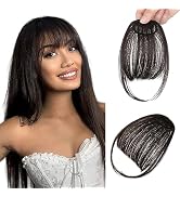 Wodelanle Bangs Hair Clip in Bangs, Fake Bangs Natural Clip on Bangs Dark Brown, Easy to Use Faux...