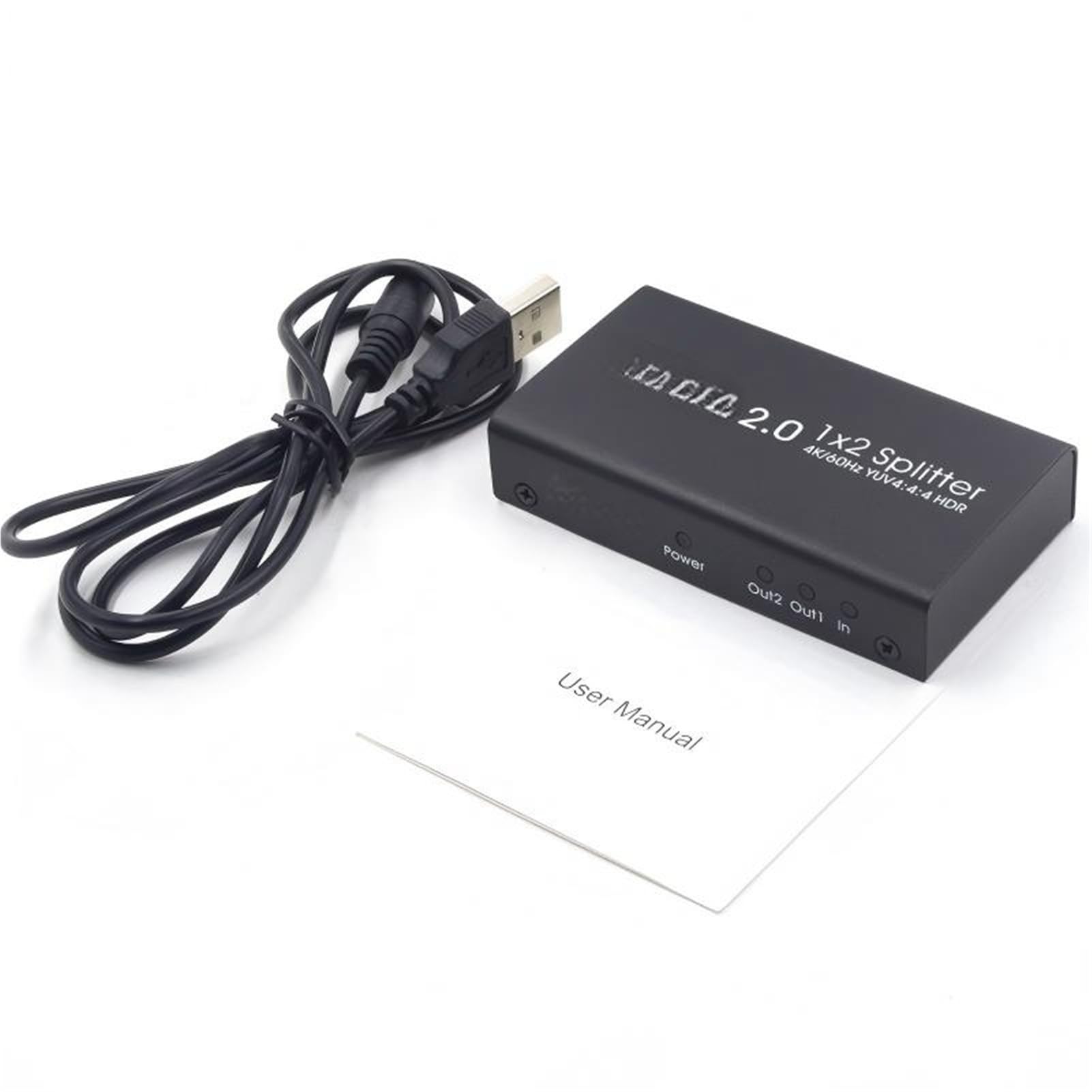 Splitter HDMI 2.0 ad Alta Definizione 4K 60Hz Ultra HD 1x2 (Un Ingresso, Due uscite) con Ampia compatibilità, Facile da configurare