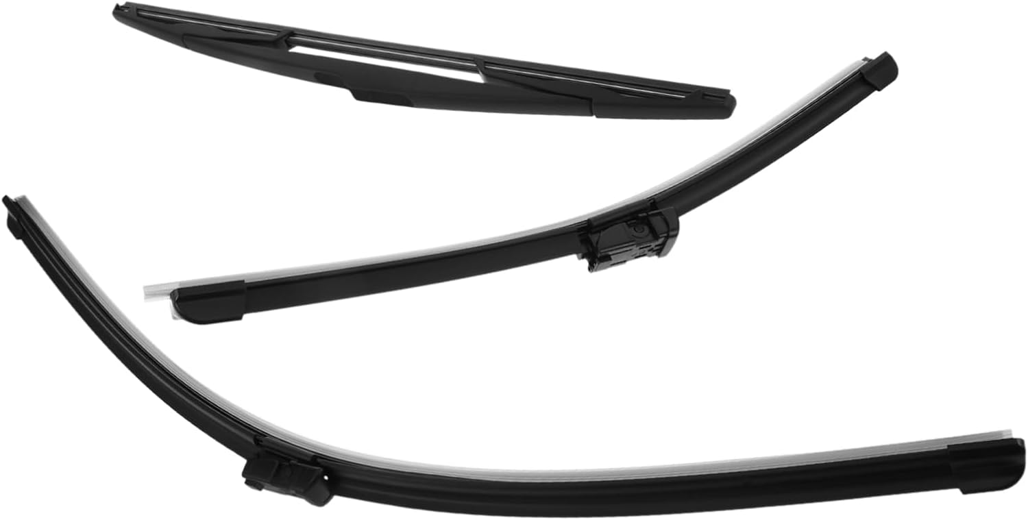 Zerodeko 3pcs Automotive Windshield Wiper Blades for Weather Fit for Front and Rear Enhanced Visibility and Safety