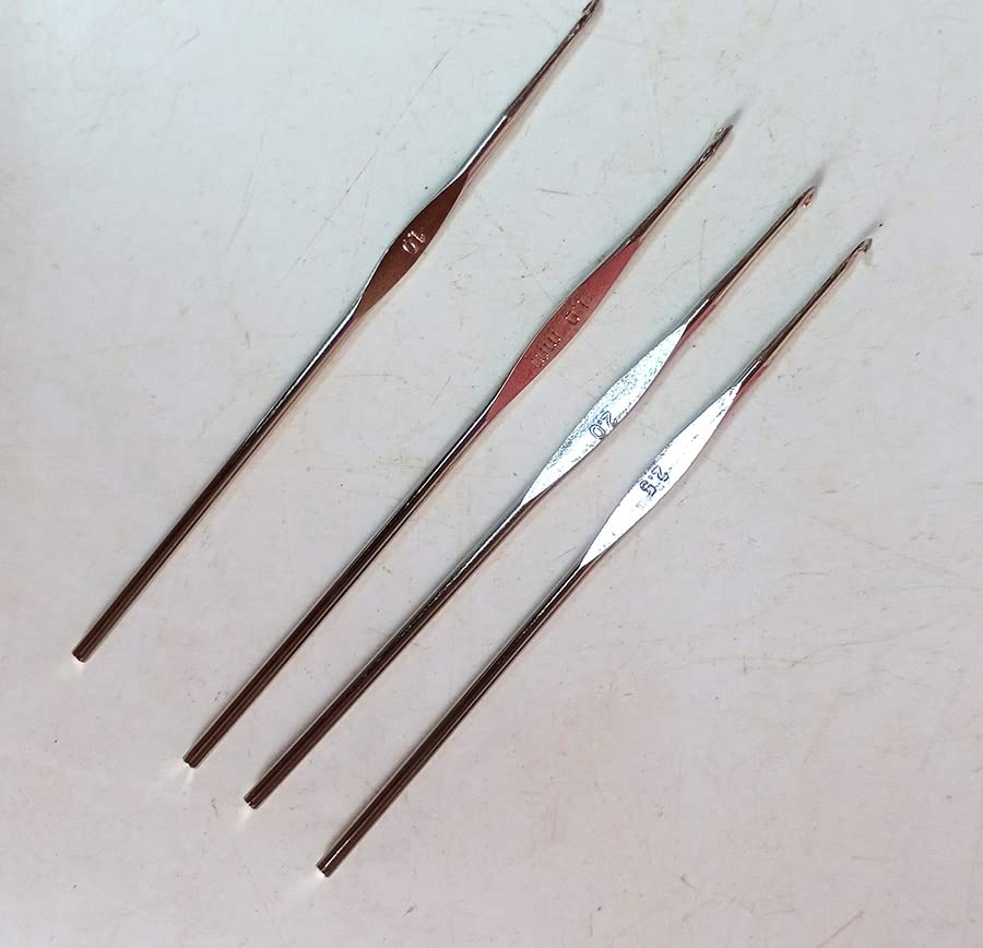 Generic Crochet Hook Set (4 Pcs) - Silver, Mild Steel, .5mm, 1.5mm, 2mm, 2.5mm - Fine Crochet Work, Crochet Thread Lace Projects-image-27