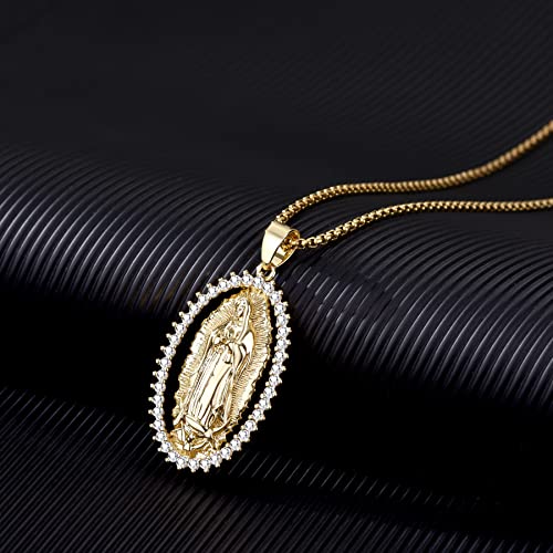 18K Gold Plated Virgin Mary Necklace - Virgen De Guadalupe & Mother Mary Pendant Amulet for Women Jewelry Gift4