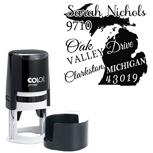 Custom Michigan State Map Rubber Stamp Personalized Family Address Ink Stamper Engagement Gift #TOP18
