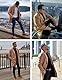 Springrain Herren Wollmischung Erbsenmantel gekerbter Kragen Einreiher Mantel Warm Winter Trenchcoat, Khaki, M