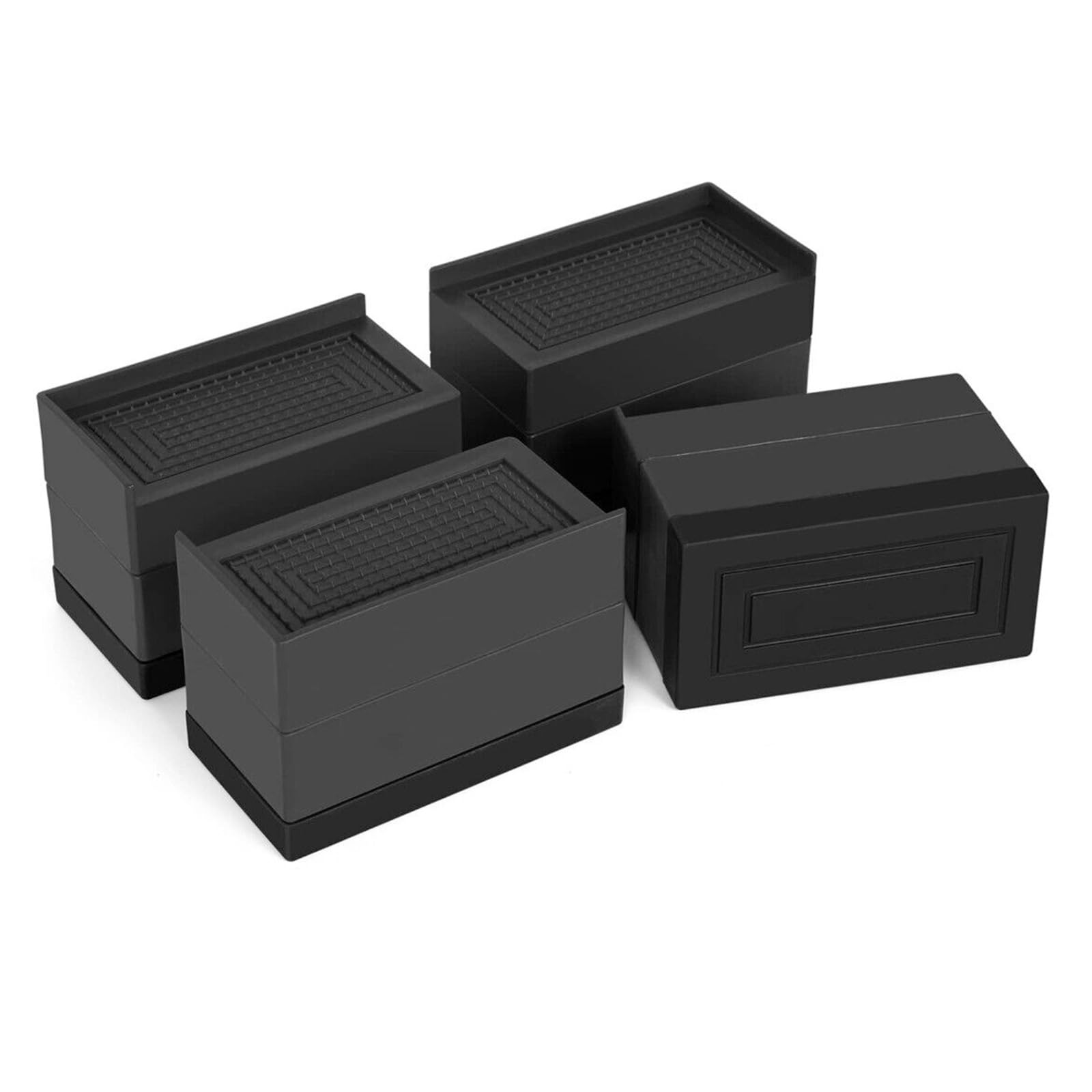 Rialzi Per Mobili Da 2,5 A 25,4 Cm, Regolabili, Resistenti, Supporto Fino A 2700 Kg, Set Da 4, Per Letto, Tavolo, Divano (Nero) - 2