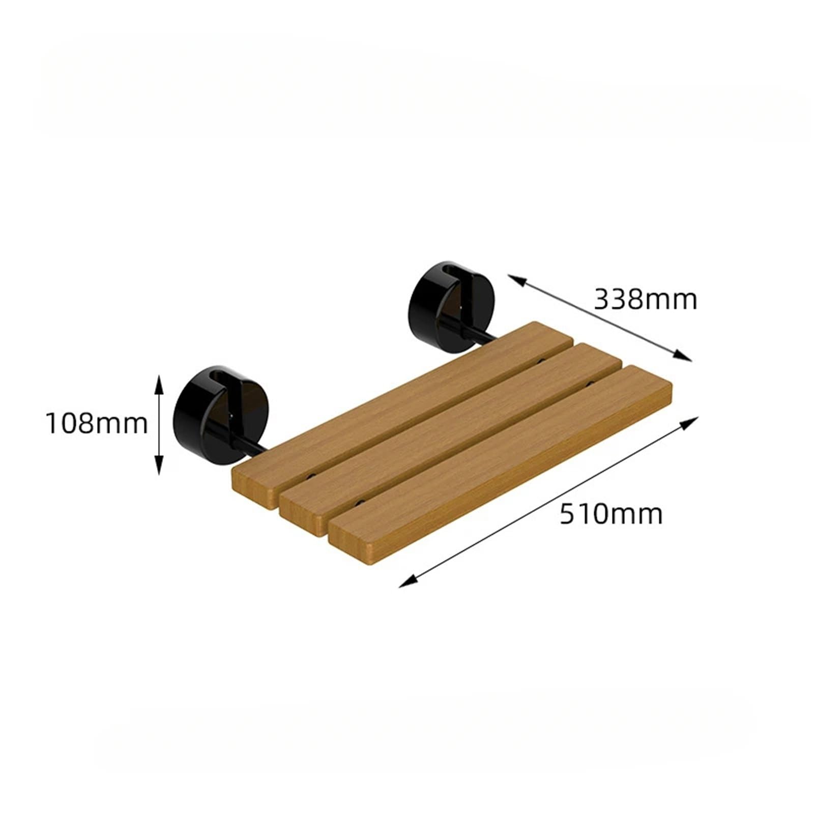 Banco Plegable de Madera for Asiento Ducha, Estructura Acero Inoxidable para Personas Mayores
