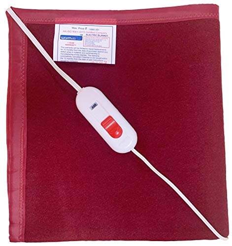 Warmzzz Wool Electric Blanket for Single Bed. Shock-Proof Blanket Heater  with 4 Heat Settings - Maroon - Shop online at low price for Warmzzz Wool  Electric Blanket for Single Bed. Shock-Proof Blanket