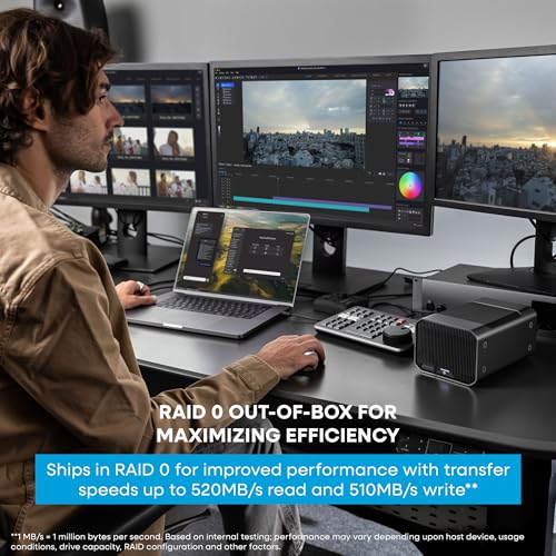Image of 48TB G-RAID Project 2, High-Capacity 2-Bay RAID 0, Thunderbolt 3, USB (10Gbps), 7200RPM Ultrastar Hard Drive, Up to 540MB /s Read, Up to 490MB /s Write - SDPHK2H-048T