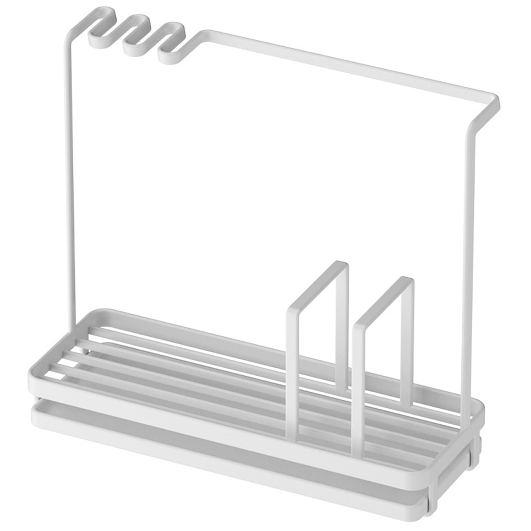 Sponge Holder Vertical Carbon Steel 9 8x3 5x8 7in Sink Caddy with Drip Tray Ventilated Multifunctional Rustproof Sink