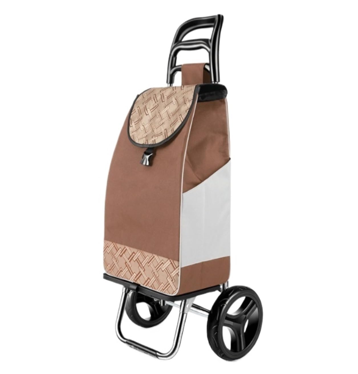 shopping trolley on wheels, Lightweight Shopping Trolley Portable Waterproof Folding Cart(Bruin)