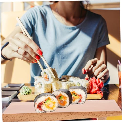 Bandeja de sushi creativa de madera para servir miniatura 3