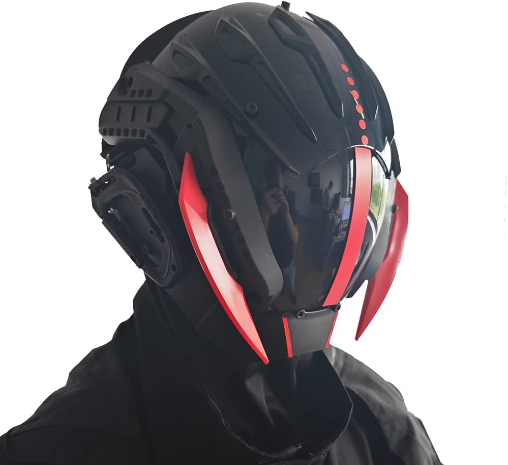 KYEDAY Punk Mask Cosplay for Men, Cosplay Samurai Masks Gifts Fit Halloween Party Music Festival Accessories