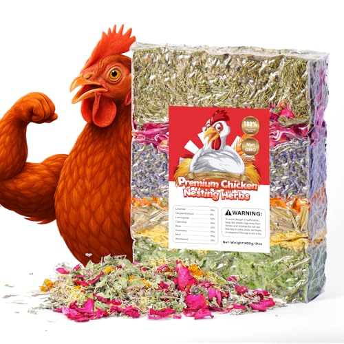 Bicrown 21oz Premium Chicken Nesting Herbs Natural Dried Blend Lavender Rose Mint Mix Helps Reduce Odors and Freshen Coop Naturally Relaxing & Calming Herbs for Happy Hens
