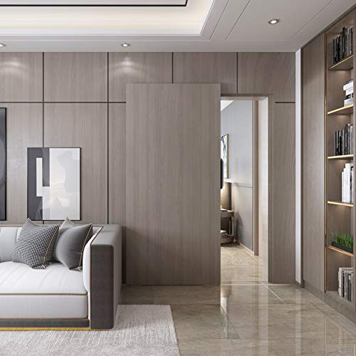 DIYHD 38" Floating Sliding Barn Door Hardware Soft Closing Interior Wall Mount Hidden Track Rolling Kit