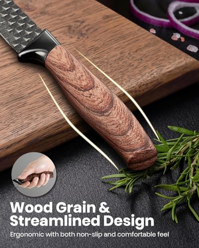 Image of Knife Block Set, 7-Piece Sharp Knife Set with Block, German Blades Made of Stainless Steel and Ergonomic Handles, Professional Kitchen Knife Set for Home Use (Non-Wood)