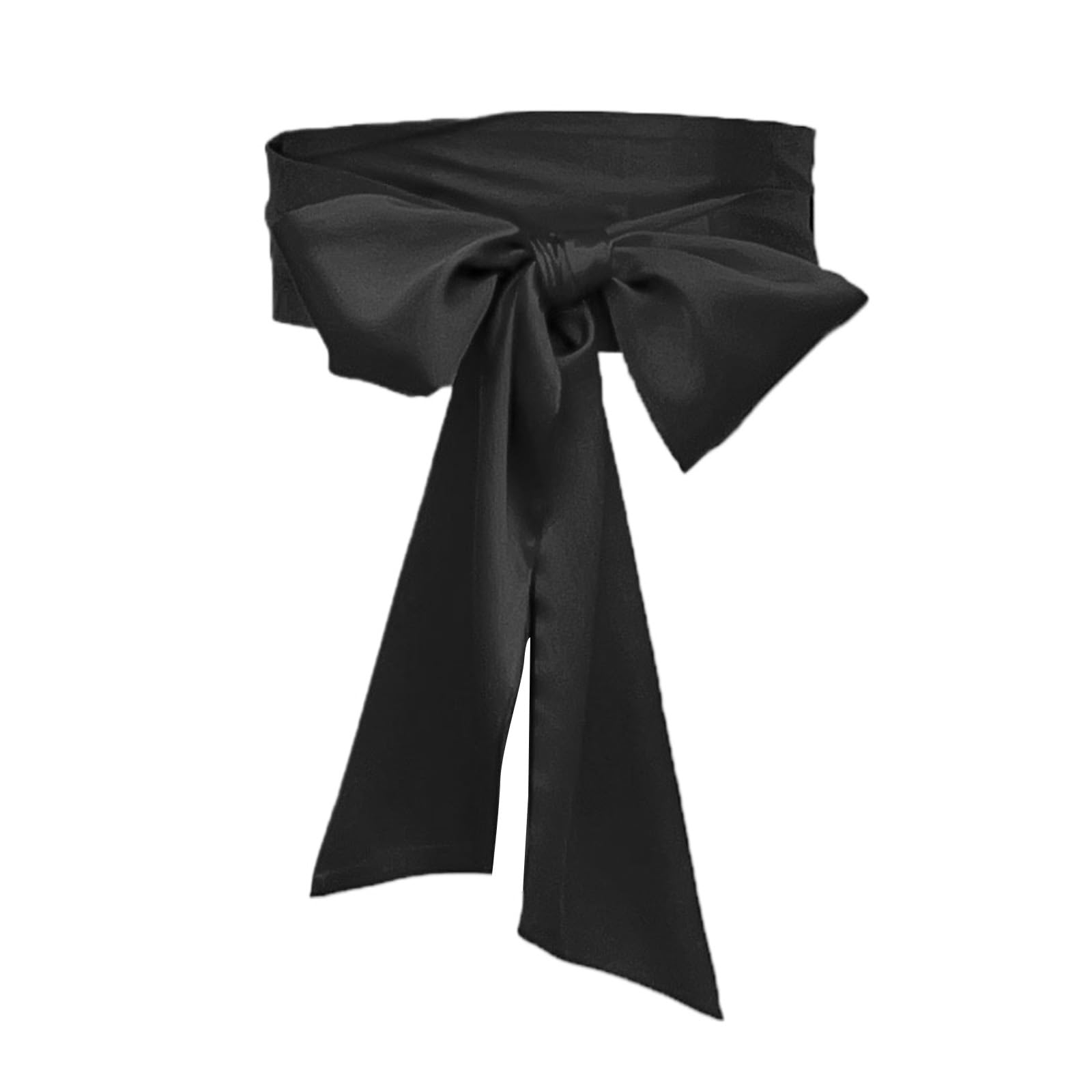 Ribbon Waistband Wide Belt Women's Dress Bowknot Sash Corset Belt for Weddings and Parties 250cm Long Solid Color