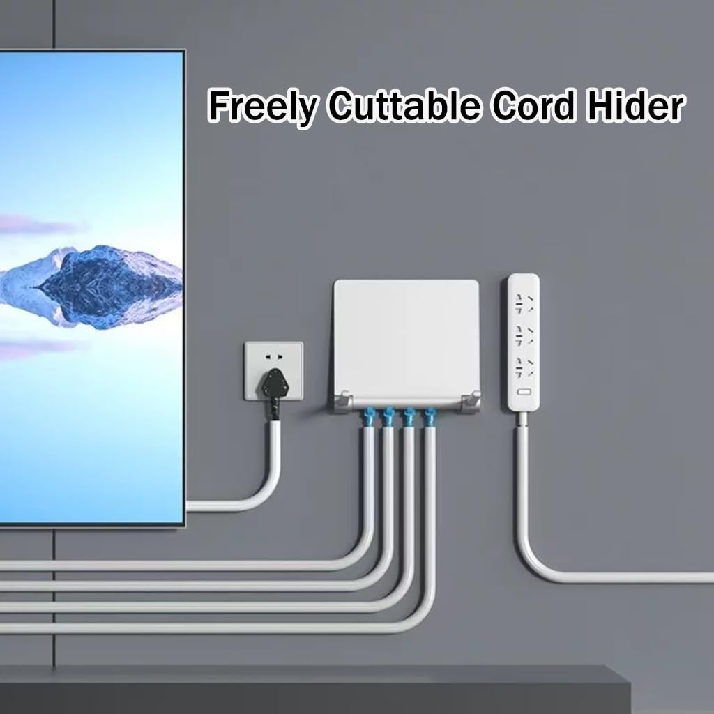 Protector De Cables De Doble Capa De PVC Blando, Escondecables Autoadhesivo para TV Montada En Pared, Reemplazo Fácil De Cables/Fácil De Desenrollar(10M)