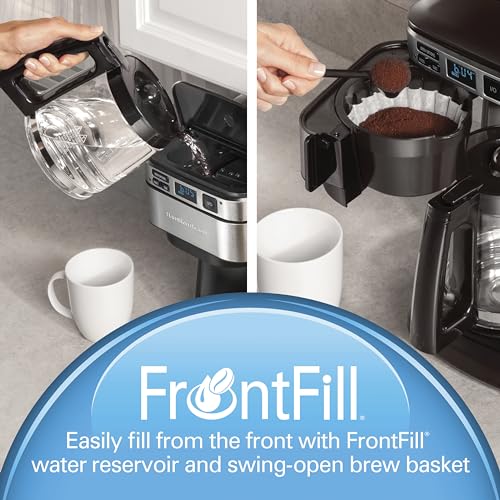 Hamilton Beach Programmable Coffee Maker, 12 Cups, Front Access Easy Fill, Pause & Serve, 3 Brewing Options, Black (46310) Hamilton Beach Programmable Coffee Maker, 12 Cups, Front Access Easy Fill, Pause & Serve, 3 Brewing Options, Black (46310)