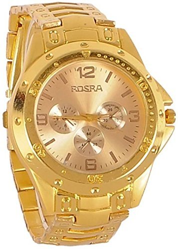ITHANO -ROSRA Brand Chronograph Style Round DIAL Gold Mens Wrist WATCH-ITROSGD01 (B07BS9JK9H) Amazon Price History, Amazon Price Tracker