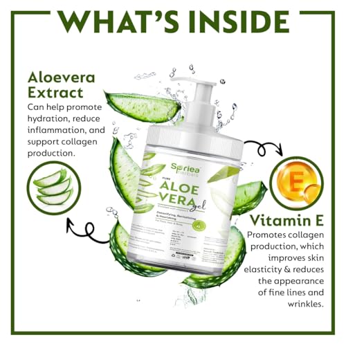 Image of pure aloe vera gel |for skin hair | hydrating moisturizing | cooling anti-inflammatory | aloe vera gel 1ltr