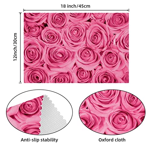 Set de table rose rectangulaire résistant à la chaleur pour salle à manger lot de 6 - 5