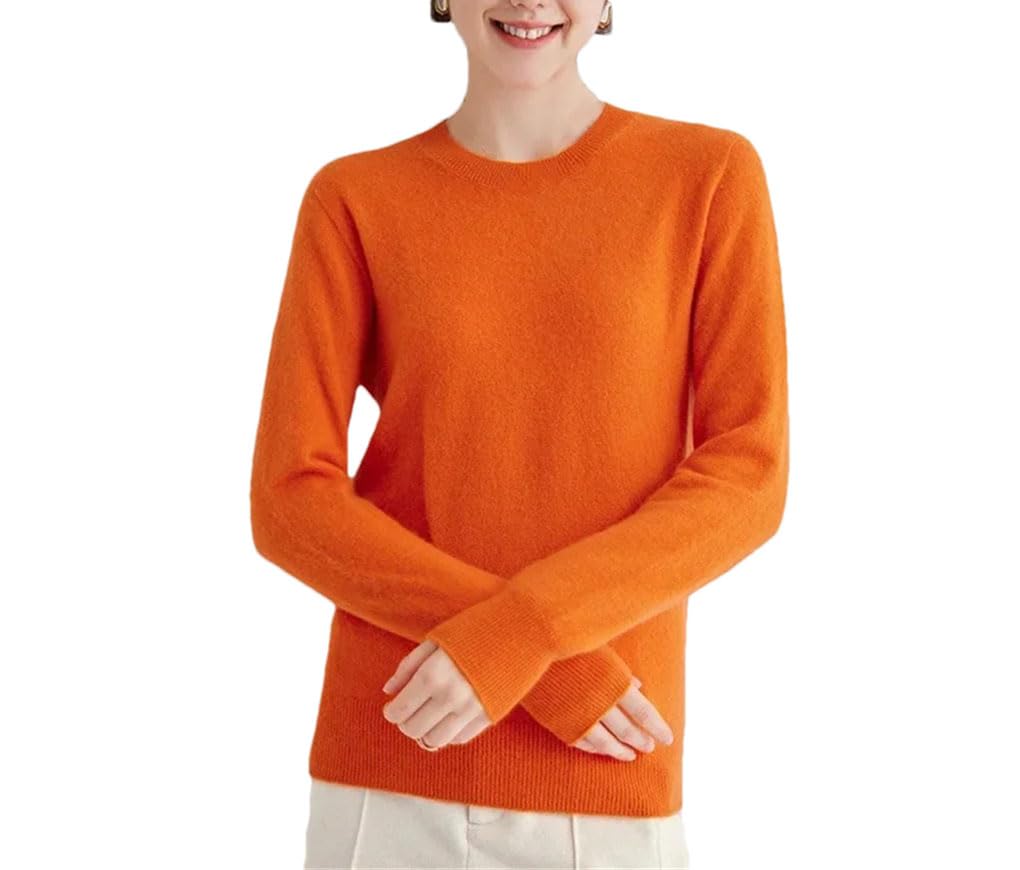 Loose Long Sleeve Crew Neck Cashmere Sweater Womens Large Size Knitted Tops