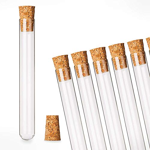 25x Éprouvettes en verre de laboratoire avec des bouchons en liège aggloméré, Tubes à essai, Paroi épaisse (140 x Ø16 mm) Cover