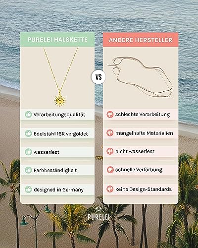 PURELEI® Sun Halsketting dames (goud, zilver en roségoud) met zonhanger (50/55 cm lengte, verstelbaar) sieraden waterdicht - Afbeelding 5