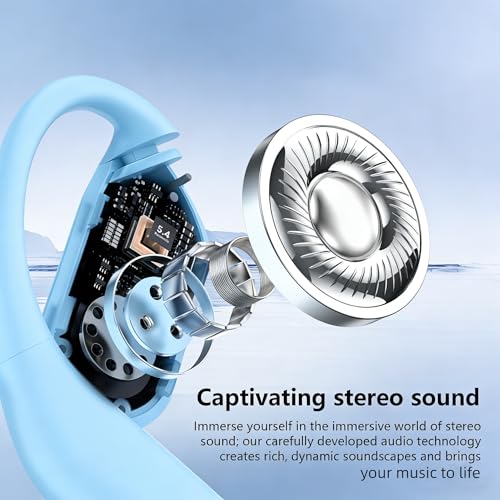 Image of 2026 Open Ear Wireless Earbuds Headphones, Bluetooth Built-in Mic,Waterproof, LED Display Charging Case,on Ear Hooks Clip Ear Buds,Ultra-Comfort Earphones Design for Gym /Workout /Sport