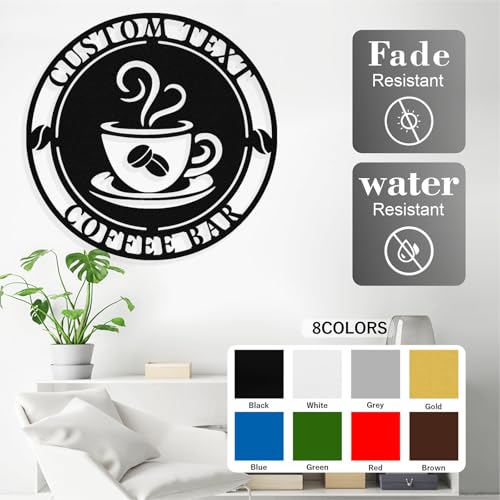 Image of Personalized Coffee Bar Metal Sign, Custom Coffee Signs, Custom Coffee Name Signs for Cafe Station, Coffee Wall Art Decor for Kitchen, Cafe Shop Decor, Cafe Lover Gift