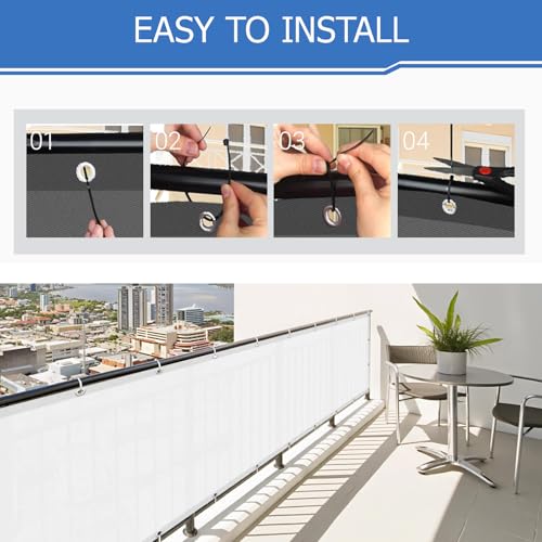 Toldo vela de sombra rectangular 1.4x3.5m blanco para exterior e impermeable 5