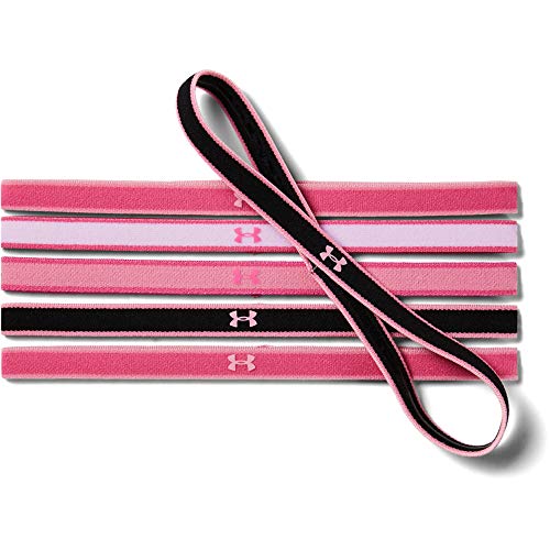 Under Armour Girls' Mini Headbands 6-Pack , Black (005)/Lipstick , One Size Fits All