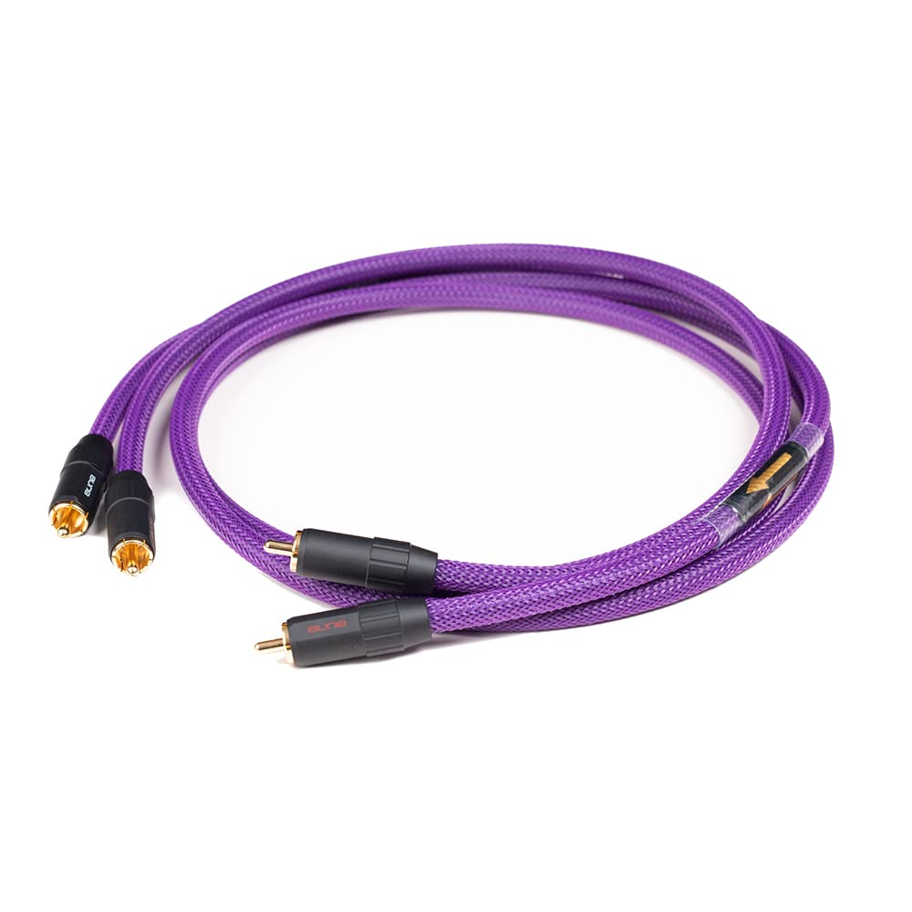 Aune AL7 RCA Cable, 2-Pack, 2-RCA Male to 2-RCA Male, for Hi-Fi Speakers, DACs, Headphone Amps, Home Theater, Gaming Consoles, X1s GT/ X8/ X5s/ X1s Pro/Flamingo (1M)