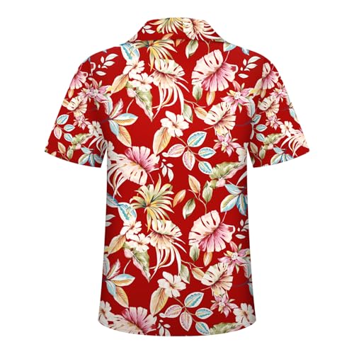Image of Hawaiian Shirt for Men Tropical Shirts Summer Beach Button Down Short Sleeve Luau Aloha Floral Cruise Vacation Outfit 2026