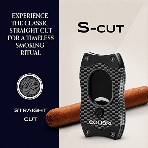 Colibri S-Cut Cigar Cutter, Carbon Fibre Pattern, Classic Straight Cut, Up-to 66 Ring Gauge Cigars, Non-Stick Coating - Image 3