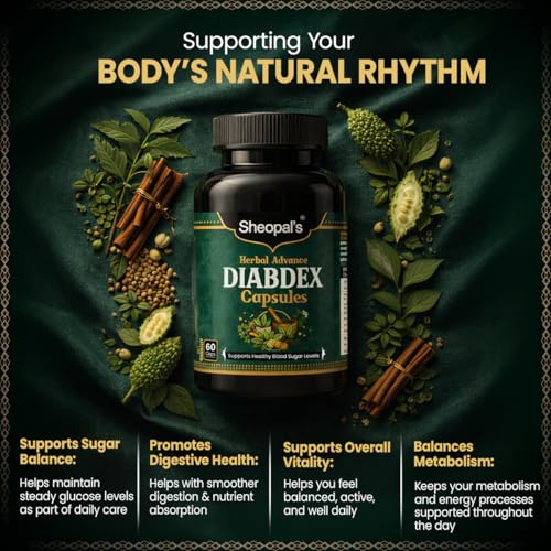 Image of Sheopal's Diabdex Capsules | Helps to Regulate Blood Sugar Level | Diabetic and Pre-Diabetic Care | Herbal Blend with Gudmar, Karela, Methi & Giloy + 8 Ayurvedic Herbs - 60 Capsules