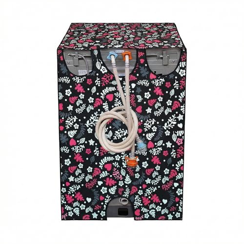 Image of Fully Automatic Top Load Washing Machine Cover for Samsung /IFB /LG /Godrej /Whirlpool /Bosch / 7 kg, 7.5 Kg (58 X 58 X 89 Cms),Waterproof & Dustproof Polyester, Flower Floral - FABKUM192