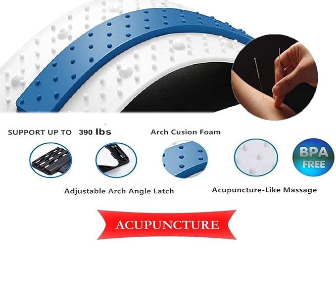 QP360 Back Stretcher Multi-Level Lumbar Region Back Support for Lower & Upper Muscle Pain Relief Spinal Curve Back Relaxation Device for Bed Chair & Car, Plastic QP360 Back Stretcher Multi-Level Lumbar Region Back Support for Lower & Upper Muscle Pain Relief Spinal Curve Back Relaxation Device for Bed Chair & Car, Plastic