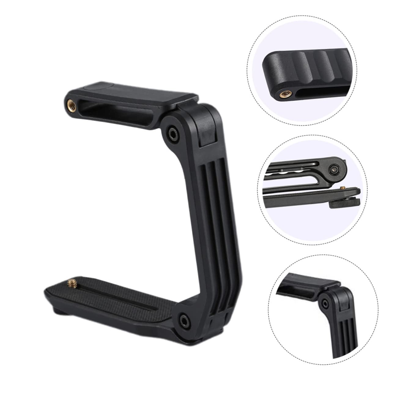 Stabilizzatore Video Manuale a U per Dslr e Camcorder Nero | Pa66 Nylon Fibra di Vetro, Scanalatura U e Foro Standard 1/4, 1 Pezzo Vite Scorrevole