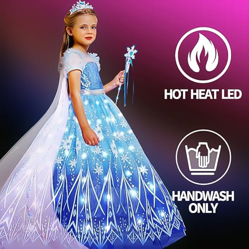 Light Up Princess Dress for Girls Ice and Snow Princess Dress2