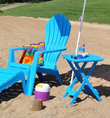 Quik Fold Patio Side Table, Resin, Pool Blue #TOP3