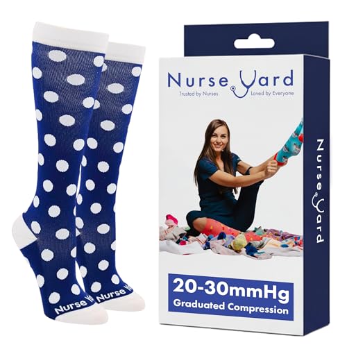Image of Nurse Yard Compression Socks for Nurses - Women & Men - 20-30mmHg Graduated Compression, For Medical Staff, Athletes - 1 Pair
