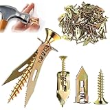 Self Drilling Drywall Anchors with Screws Kit 80Pcs- 40 Sheetrock Anchors 40 Zinc Expansion Screws Zinc Plated Steel No Drill or Holes in Wall, for Wall Hanging, Cabinets