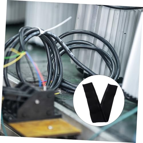 Funda flexible para gestión de cables para computadora y TV, organizador portátil negro para cables, envoltura y ocultador de cables para hogar y oficina, almacenamiento de cables bajo el escritorio miniatura 2