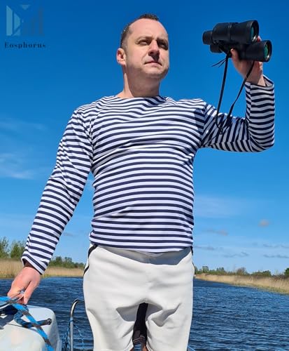 Genuine Striped Long Sleeved T-Shirt Top Cotton Navy Blue Sailor Shirt Original Telnyashka Тельняшка2