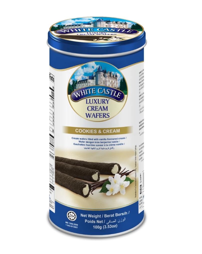 White Castle Luxury Cookies & Cream Wafer Roll Sticks (2 x 100g)