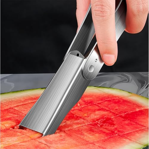Cortador de sandía plegable 2 en 1 acero inoxidable miniatura 4