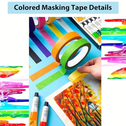 Neon-Klebeband 8 Pack, Gewickelte Klebebandrolle, Fluoreszierendes Klebeband, Uv-Schwarzlicht, Fluoreszierendes Klebeband, Neonfarbenes Stoffband FüR Partydekorationen, Halloween-Bastelarbeiten