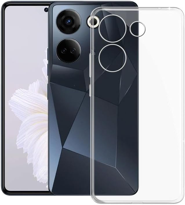 for Tecno Camon 20 Case, KJYFOANI [Anti-Yellowing] [Ultra-Thin Protection] Silicone Phone Case for Tecno Camon 20, Shockproof Bumper Cover for Women Men, Transparent (6.67") - Crystal Clear