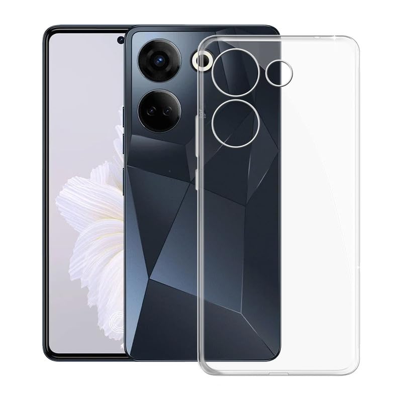 for Tecno Camon 20 Case, KJYFOANI [Anti-Yellowing] [Ultra-Thin Protection] Silicone Phone Case for Tecno Camon 20, Shockproof Bumper Cover for Women Men, Transparent (6.67") - Crystal Clear